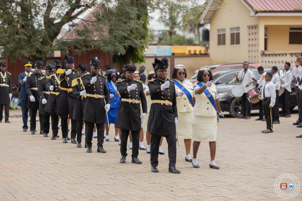 Knights in full ceremonial regalia on parade