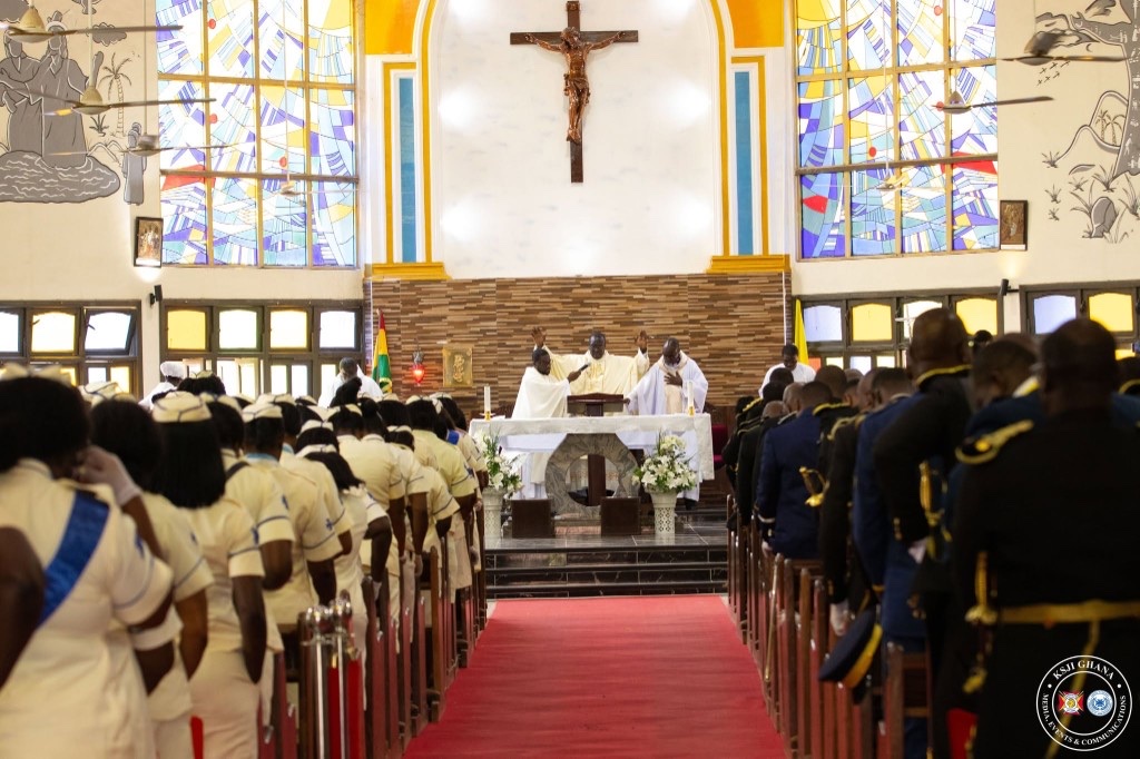KSJI and Ladies Auxiliary at grand mass in church